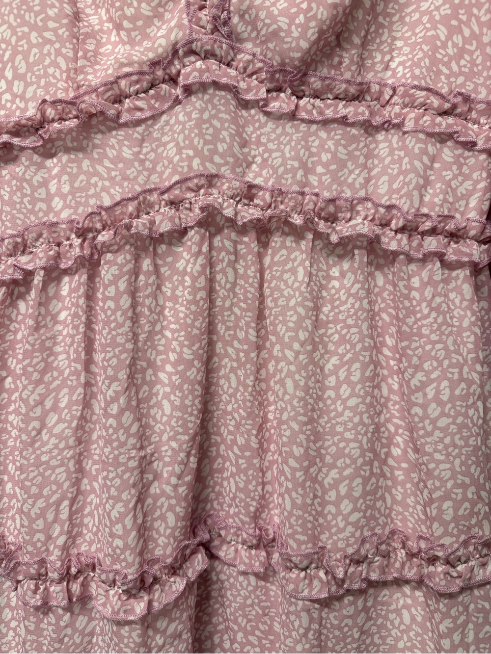 NWT DOKOTOO Pink Ruffle Tiered Mini Dress | Boho Floral | Size L - Picture 2 of 11